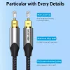 Optical fiber audio cable Vention 3 m TOSLINK male-to-male, grey, nylon jacket, gold-plated contacts
