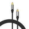 Optical fiber audio cable Vention 3 m TOSLINK male-to-male, grey, nylon jacket, gold-plated contacts