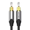 Optical fiber audio cable Vention 3 m TOSLINK male-to-male, grey, nylon jacket, gold-plated contacts