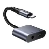 2-in-1 audio adapter Joyroom SY-L01 Lightning to 3.5mm + Lightning, black
