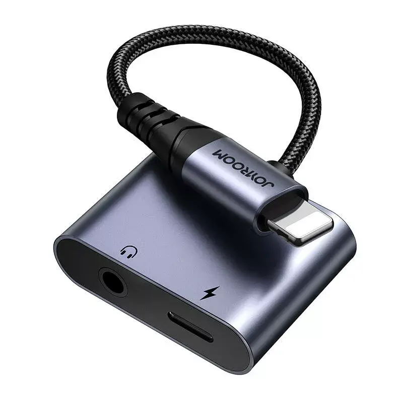 2-in-1 audio adapter Joyroom SY-L01 Lightning to 3.5mm + Lightning, black