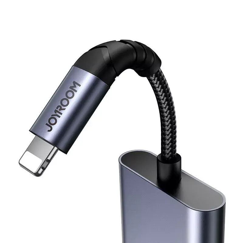 2-in-1 audio adapter Joyroom SY-L01 Lightning to 3.5mm + Lightning, black