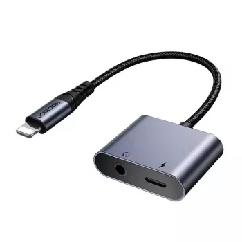 2-in-1 audio adapter Joyroom SY-L01 Lightning to 3.5mm + Lightning, black