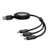USB 3-in-1 cable Baseus Free2Draw (USB-A to Micro USB + Lightning + USB-C), 100W, 1.1 m, black