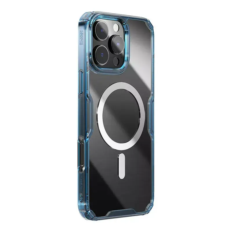 TPU Case Nillkin Nature for iPhone 16 Plus — Magnetic, Blue, slim protective cover