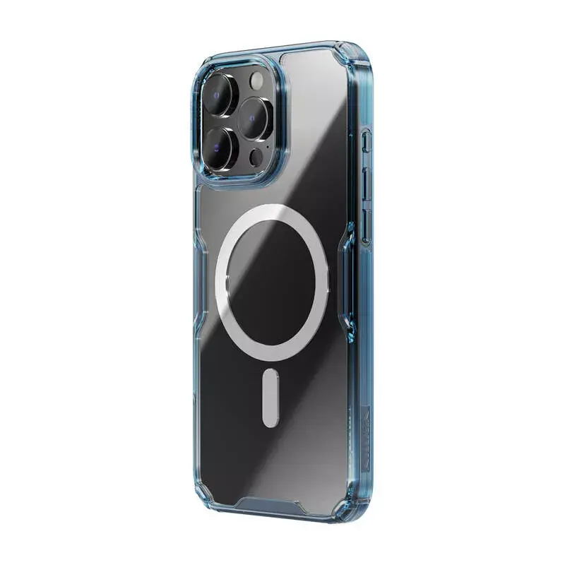 TPU Case Nillkin Nature for iPhone 16 Plus — Magnetic, Blue, slim protective cover