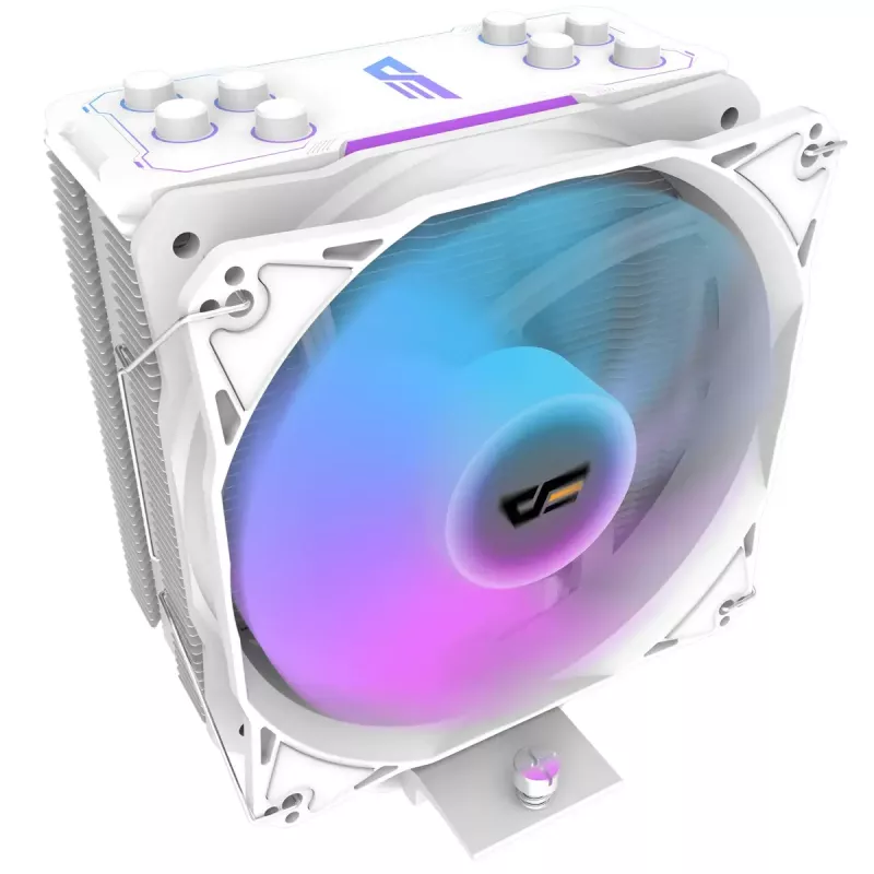 Air cooler Darkflash Z4 Pro Mist White — 120 mm fan, Hydraulic bearing, 200 W TDP, supports AM5/AM4/LGA1700/1200/115x