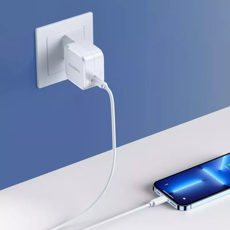USB-C Power Charger CHOETECH PD8007 45W EU White – USB‑C PD 45W