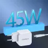 USB-C Power Charger CHOETECH PD8007 45W EU White – USB‑C PD 45W