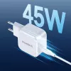 USB-C Power Charger CHOETECH PD8007 45W EU White – USB‑C PD 45W