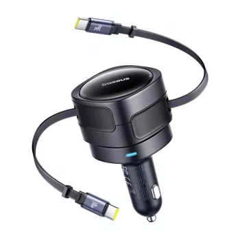 Car charger Baseus Enjoyment Max 60W with integrated USB-C cables, 60W output