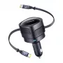 Car charger Baseus Enjoyment Max 60W with integrated USB-C cables, 60W output