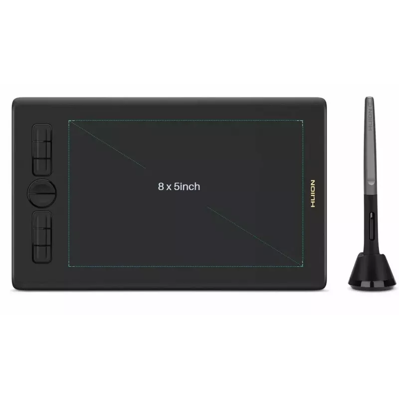 Graphics tablet HUION Inspiroy H580X — active area 8.5×5.0 in, 5080 LPI, 8192 pressure levels, 8 programmable keys, USB-C