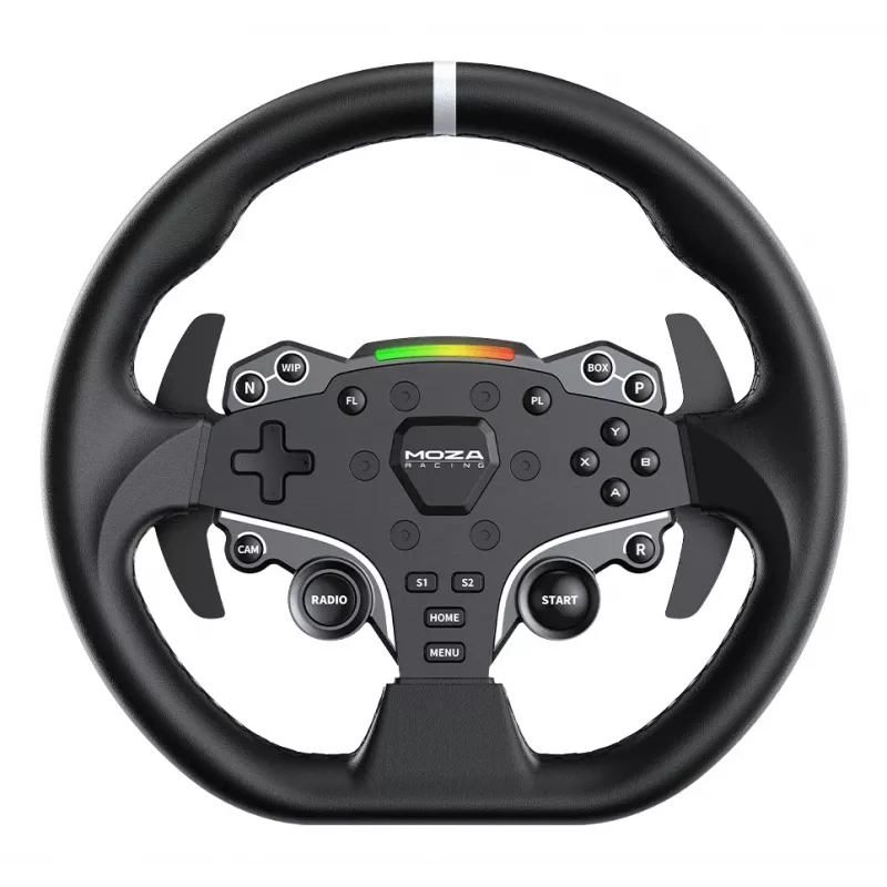 Moza Racing R5 Bundle, Steering wheel + Pedals, PC, Wired, Black, Aluminium, Leather, Steel, Aluminium, Leather