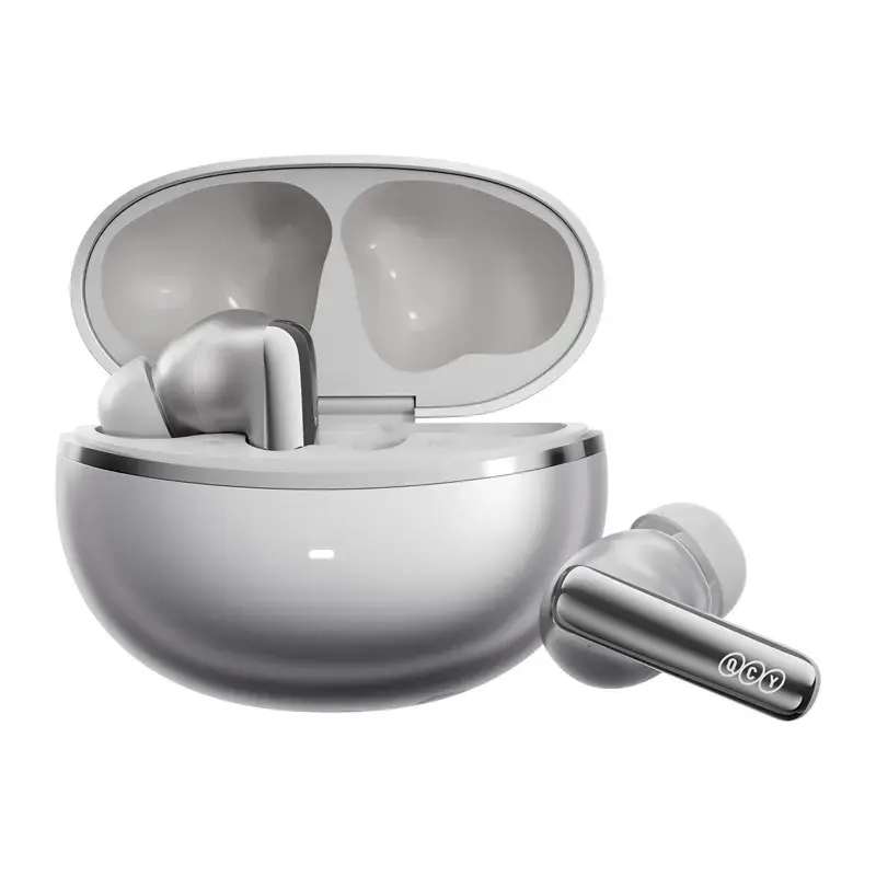 True wireless earbuds QCY MeloBuds N70 — QCY TWS in Titanium‑Gold finish