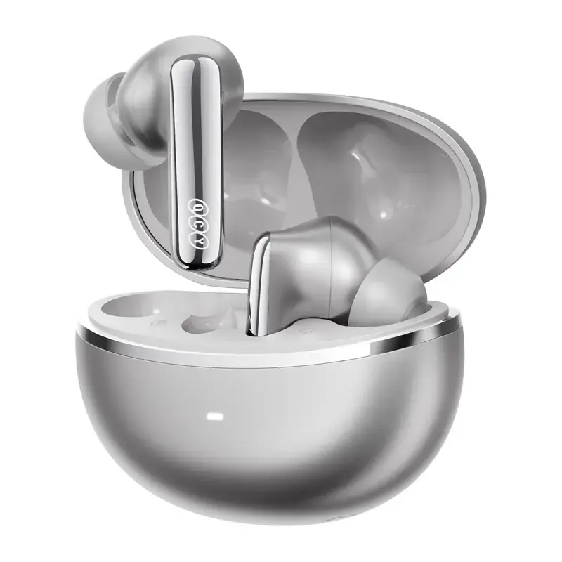 True wireless earbuds QCY MeloBuds N70 — QCY TWS in Titanium‑Gold finish