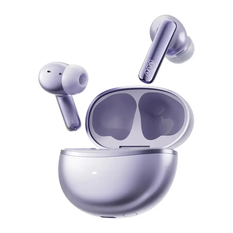 TWS headphones QCY MeloBuds N70 — true wireless earphones, purple