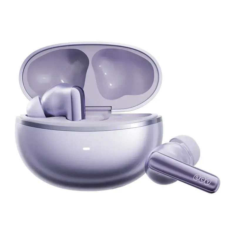 TWS headphones QCY MeloBuds N70 — true wireless earphones, purple