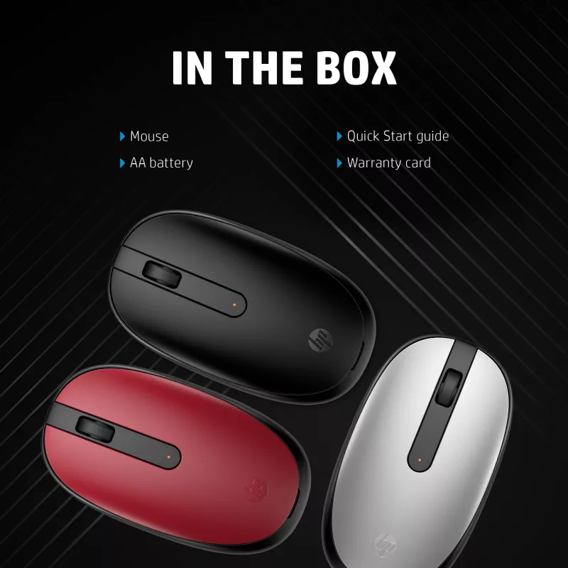HP 240 Empire Red Bluetooth Mouse, Ambidextrous, Optical, Bluetooth, 1600 DPI, Red