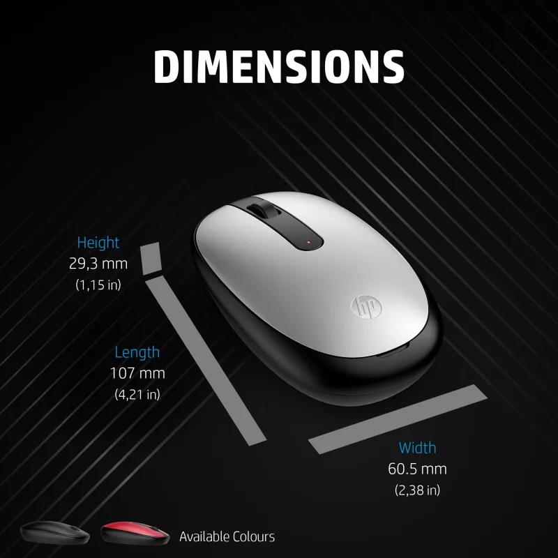 HP 240 Empire Red Bluetooth Mouse, Ambidextrous, Optical, Bluetooth, 1600 DPI, Red