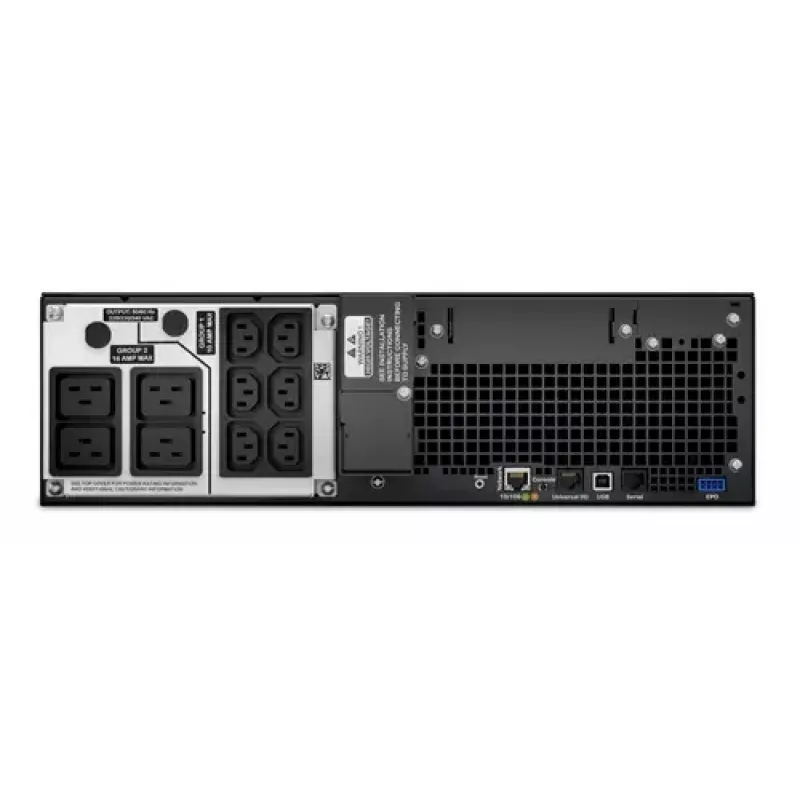 APC Smart-UPS On-Line, 5kVA, Rackmount 3U, 230V, 6x C13+4x C19 IEC outlets, Network Card, Extended runtime, W/ rail kit, 6-year warranty