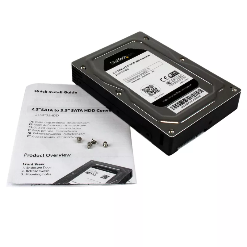StarTech.com 2.5” to 3.5” SATA Aluminum Hard Drive Adapter Enclosure with SSD / HDD Height up to 12.5mm
