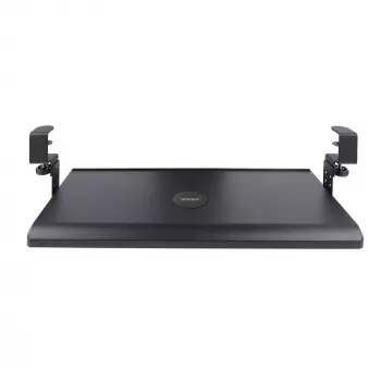 StarTech.com Under-Desk Keyboard Tray, Clamp-on Ergonomic Keyboard Holder, Sliding Keyboard and Mouse Drawer with C-Clamps, Height Adjustable, Supports up to 12kg (26.5lb), Black