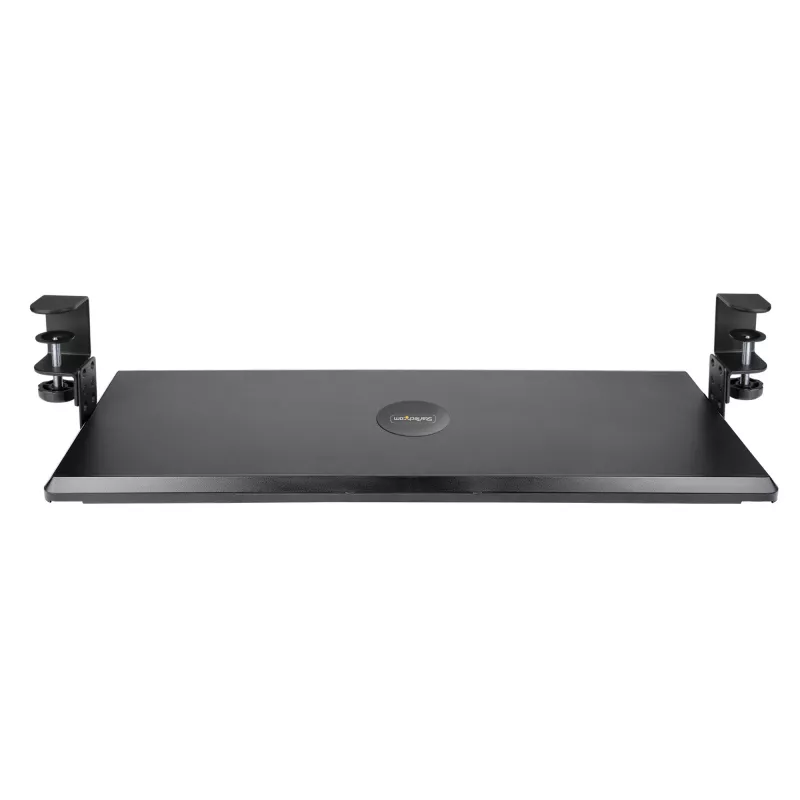 StarTech.com Under-Desk Keyboard Tray, Clamp-on Ergonomic Keyboard Holder, Sliding Keyboard and Mouse Drawer with C-Clamps, Height Adjustable, Supports up to 12kg (26.5lb), Black