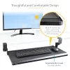 StarTech.com Under-Desk Keyboard Tray, Clamp-on Ergonomic Keyboard Holder, Sliding Keyboard and Mouse Drawer with C-Clamps, Height Adjustable, Supports up to 12kg (26.5lb), Black