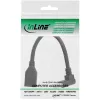 InLine DisplayPort 1.4 adapter cable M/F, 8K4K, upward angled, black/gold
