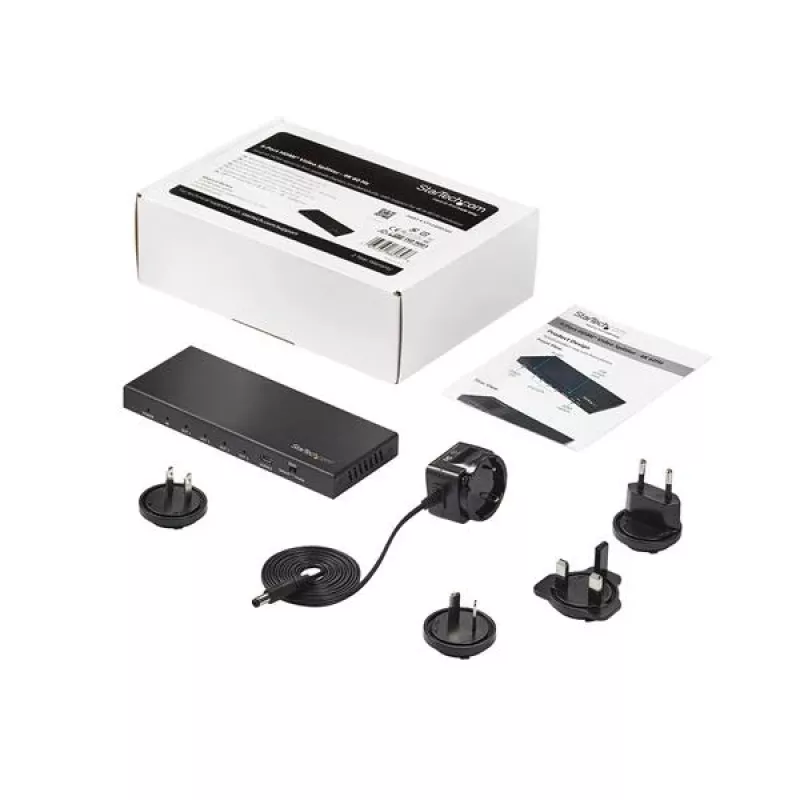 StarTech.com 4-Port HDMI Splitter - 4K 60Hz, HDMI, 4x HDMI, 3840 x 2160 pixels, Black, 4K Ultra HD, 60 Hz