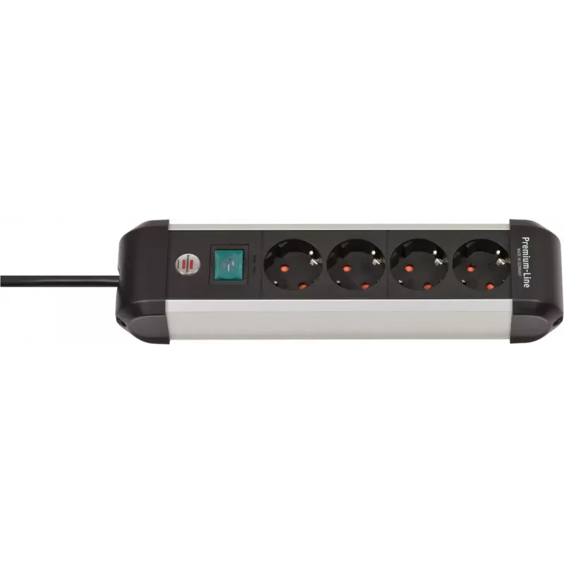 Power Extension Brennenstuhl 1391030400 1.8m 4 AC Outlets Indoor Black Silver
