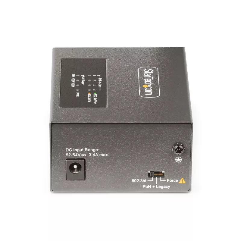 StarTech.com 4-Port Multi-Gigabit PoE++ Injector, 5/2.5/1G Ethernet (NBASE-T), PoE/PoE+/PoE++ (802.3af/802.3at/802.3bt), 160Watts Power Budget, Wall/DIN Rail Mountable, Unmanaged