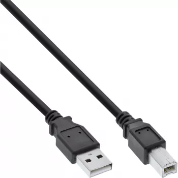 USB 2.0 Cable Type A male / B male black 0.3m InLine 34503X
