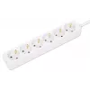 Manhattan Power Distribution Unit EU (2-pin), x6 gang/output, 2m cable, 16A, White, Extension Lead, PDU, Power Strip, Three Year Warranty