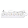 Manhattan Power Distribution Unit EU (2-pin), x6 gang/output, 2m cable, 16A, White, Extension Lead, PDU, Power Strip, Three Year Warranty
