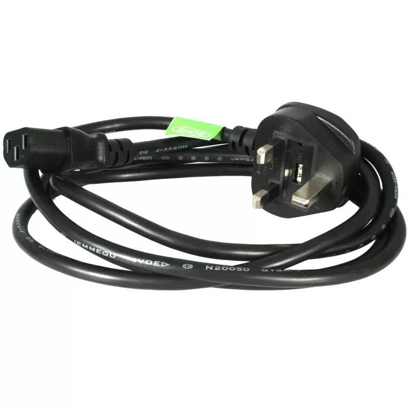 StarTech.com 6ft (1.8m) UK Computer Power Cable, 18AWG, BS 1363 to C13, 10A 250V, Black Replacement AC Power Cord, Kettle Lead / UK Power Cord, PC Power Supply Cable, TV/Monitor Power Cable