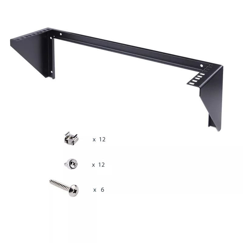 StarTech.com 3U 19 inch Wall Mount Vertical Rack Bracket, Black, 150lb Capacity