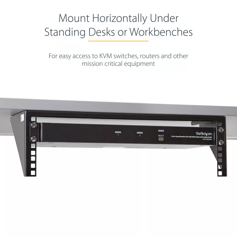 StarTech.com 3U 19 inch Wall Mount Vertical Rack Bracket, Black, 150lb Capacity