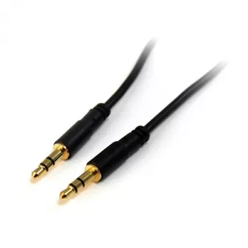 StarTech.com 3 ft Slim 3.5mm Stereo Audio Cable - M/M, 3.5mm, Male, 3.5mm, Male, 0.91 m, Black