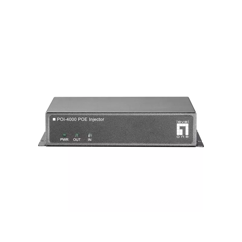 LevelOne PoE Injector, 56W, Fast Ethernet, 10,100 Mbit/s, 10/100, IEEE 802.3x, Grey, 100 m