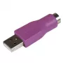 StarTech.com Replacement PS/2 Keyboard to USB Adapter - F/M, USB A, PS/2, Violet
