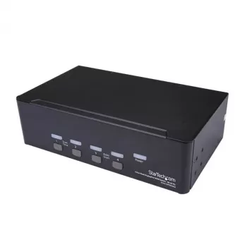 StarTech.com 4-Port Dual DisplayPort KVM Switch - 4K 60Hz, 3840 x 2160 pixels, 4K Ultra HD, Rack mounting, 18 W, 2U, Black