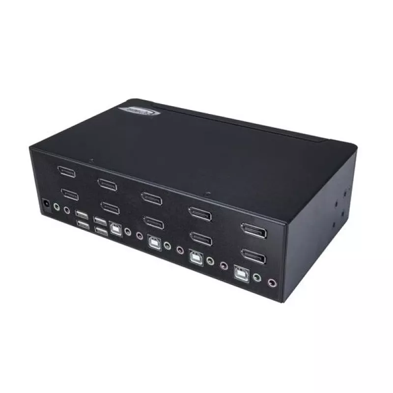 StarTech.com 4-Port Dual DisplayPort KVM Switch - 4K 60Hz, 3840 x 2160 pixels, 4K Ultra HD, Rack mounting, 18 W, 2U, Black
