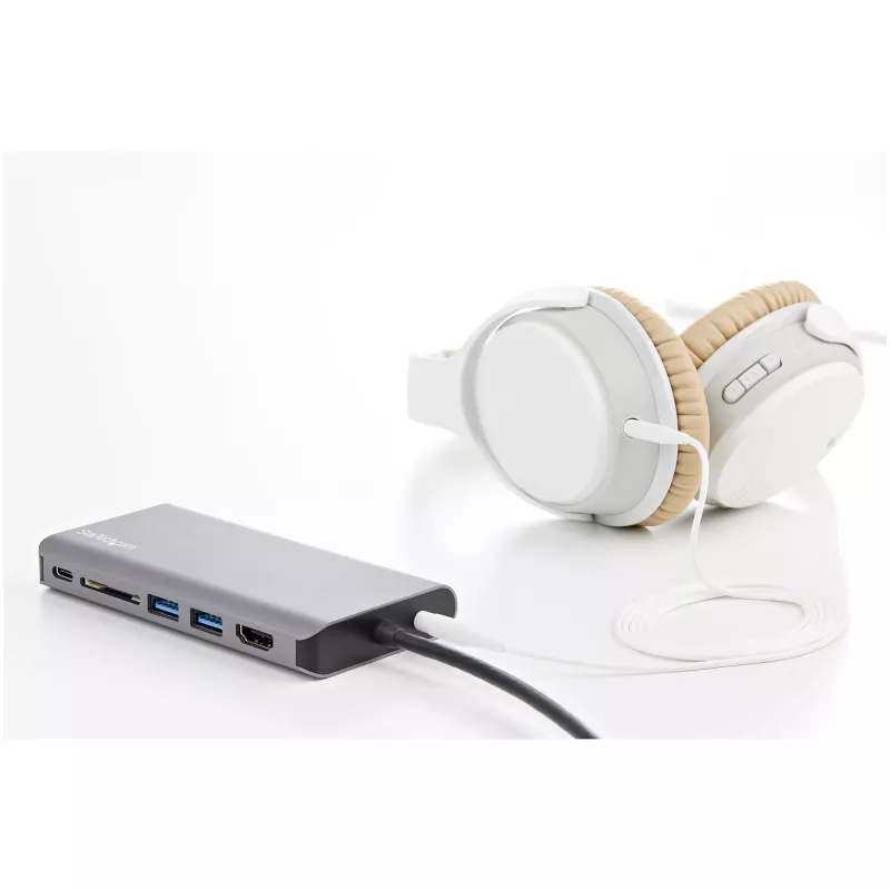 StarTech.com USB C Multiport Adapter - USB-C Mini Travel Dock w/ 4K HDMI or 1080p VGA - 3x USB 3.0 Hub, SD, GbE, Audio, 100W PD Pass-Through - Portable Docking Station for Laptop/Tablet