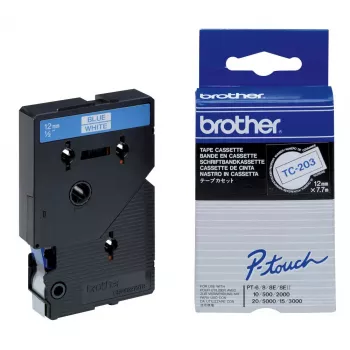 Labeling Tape 12mm Brother TC203 Blue on White