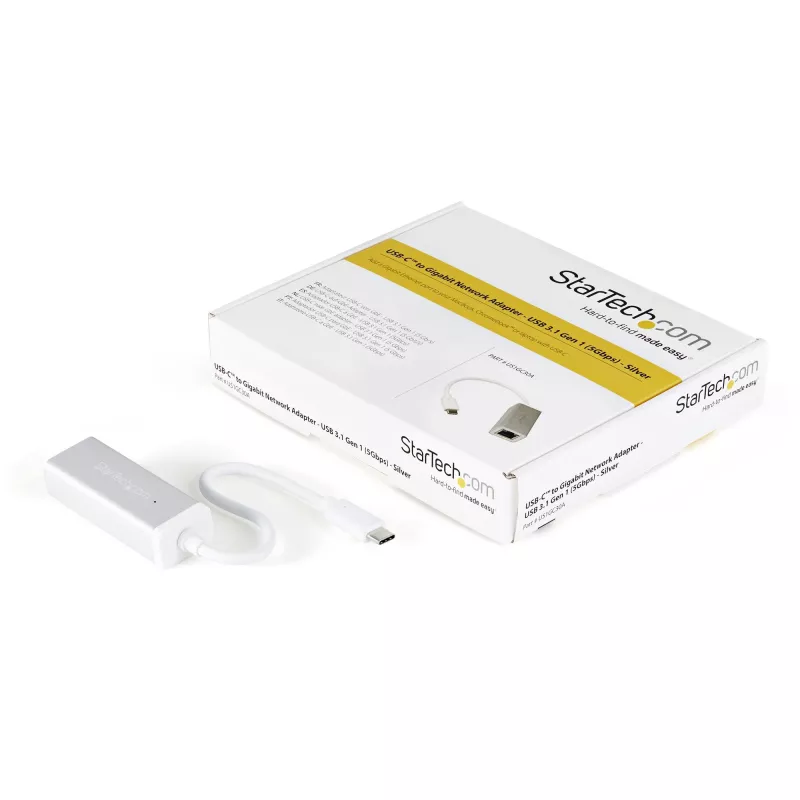 StarTech.com USB-C to Gigabit Network Adapter - Silver, Wired, USB, Ethernet, 5000 Mbit/s, Silver