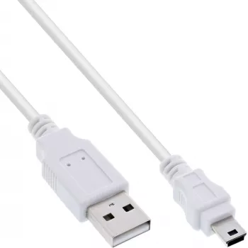 InLine USB 2.0 Mini Cable, Type A male / mini-B male (5pin), white, 0.5m