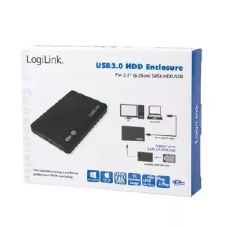 HDD enclosure LogiLink UA0256 Black 2.5 inch
