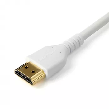 StarTech.com 6ft (2m) Slim HDMI 2.0 Cable, Flexible Premium Certified HDMI Cord with Ethernet, UHD 4K 60Hz HDR10, Durable Aramid Fiber Design with TPE Jacket, White